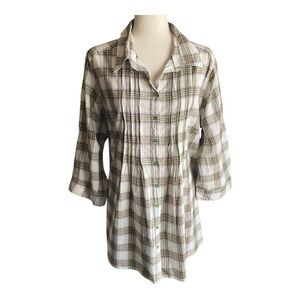 NWT-JUST MY SIZE-PLAID BUTTON FRONT-SIZE 2X